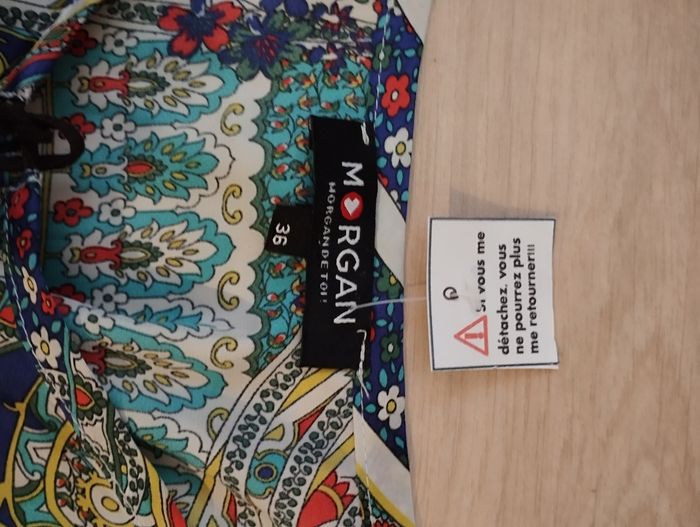 Blouse manches courtes satinée Morgan taille 36 - photo numéro 7