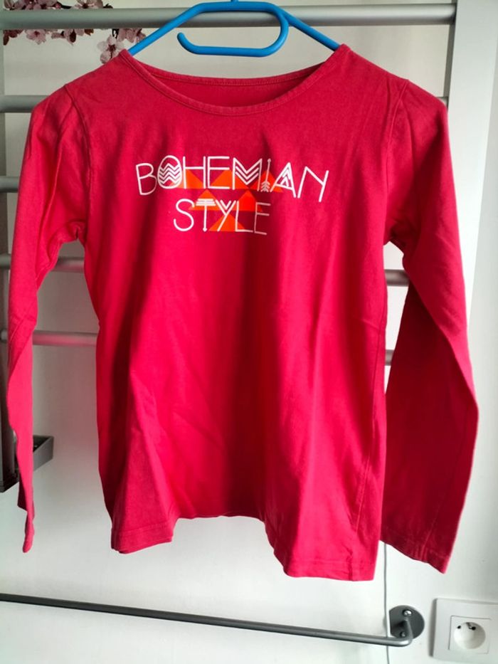 T-shirt ML rose bohemian style FPC junior 12ans