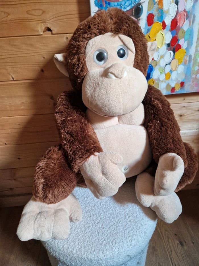 Grande peluche singe toute douce