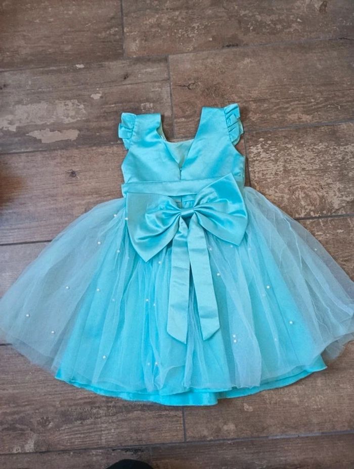 Robe de cérémonie fête anniversaire mariage Noël Fille 6 ans nœud tulle perle KaQinini - photo numéro 2