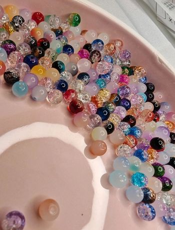Lot de perles en verre pour création DIY