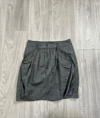 Jupe en soie grise kaki IKKS T36 S