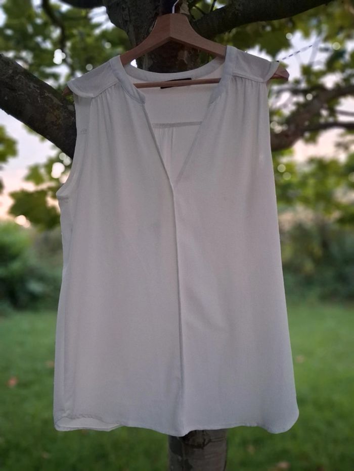 Blouse fluide sans manches crème taille M