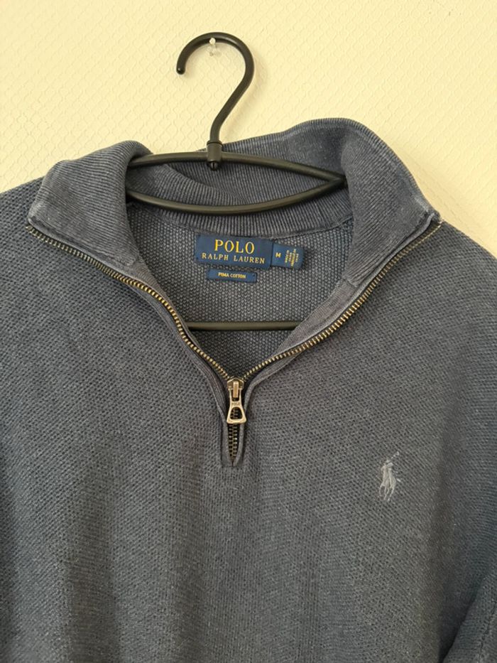 Pull zipe Marine en très bon état taille M ralph Lauren - photo numéro 2