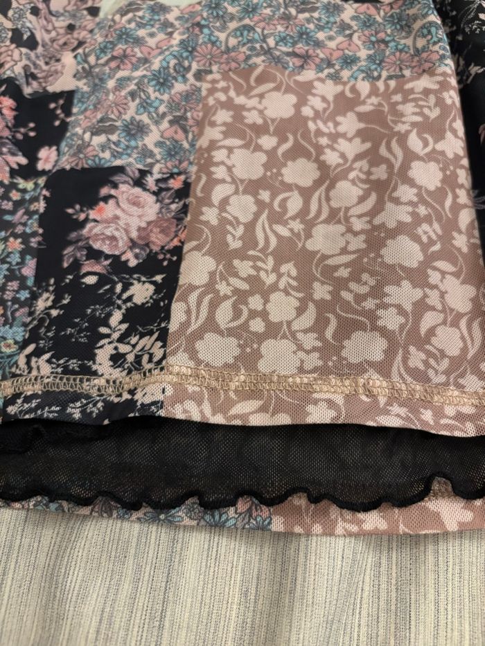 Haut mesh vintage patchwork fleurs - photo numéro 7