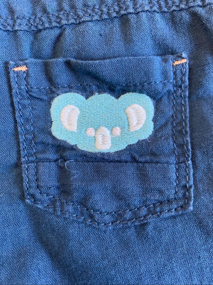 Short lin/coton broderie koala 6 mois Obaibi - photo numéro 3