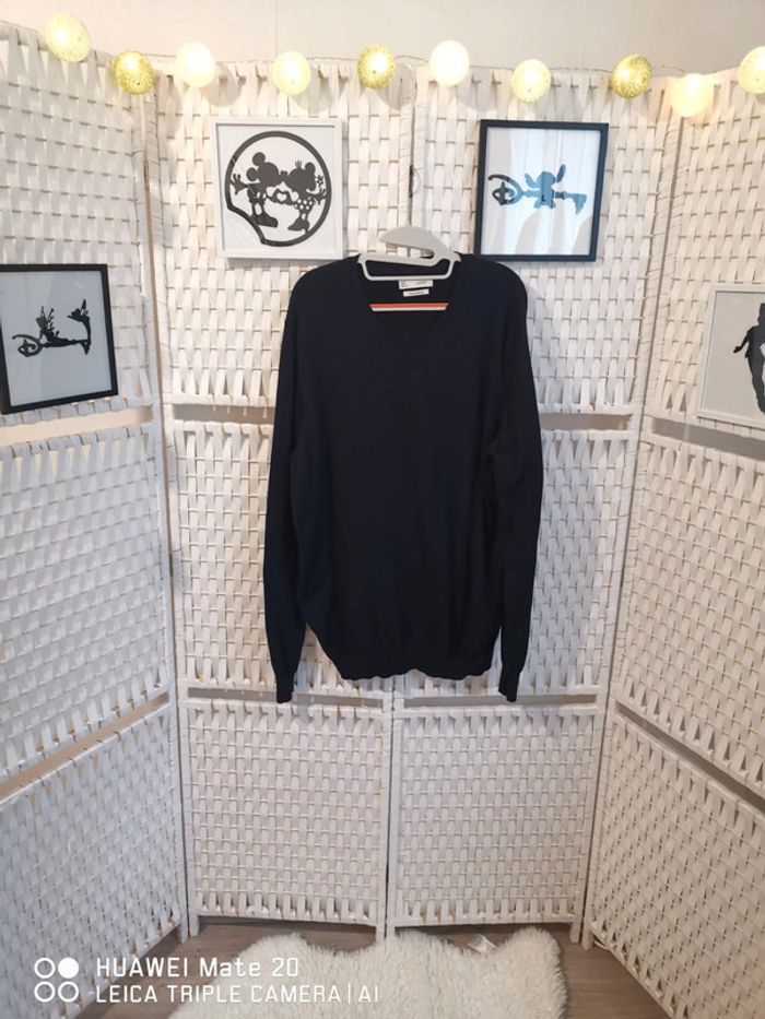 💕Jolie pull col en V noir coton extra fin noir homme TXL celio 💕
