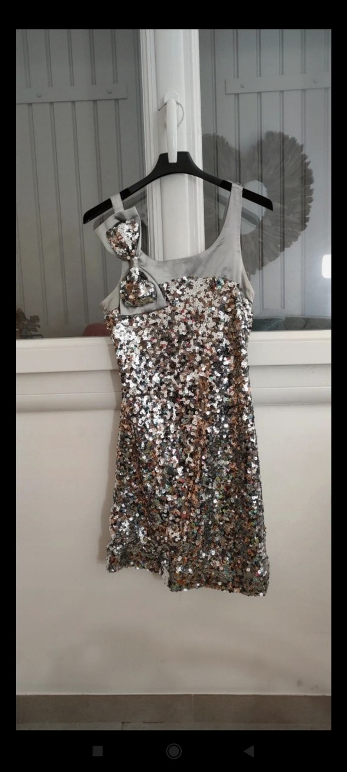 Robe sequins Argenté femme taille S bon état