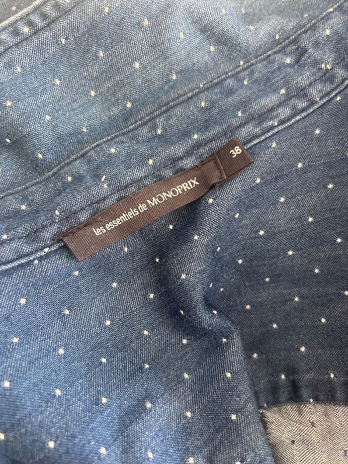 Chemise en jean à pois blancs – Monoprix – Taille 38 – Excellent état - photo numéro 6