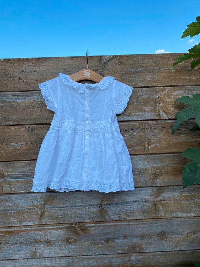 Robe Jacadi paris blanche baptême communion mariage cérémonie 18 mois dentelle - photo numéro 7