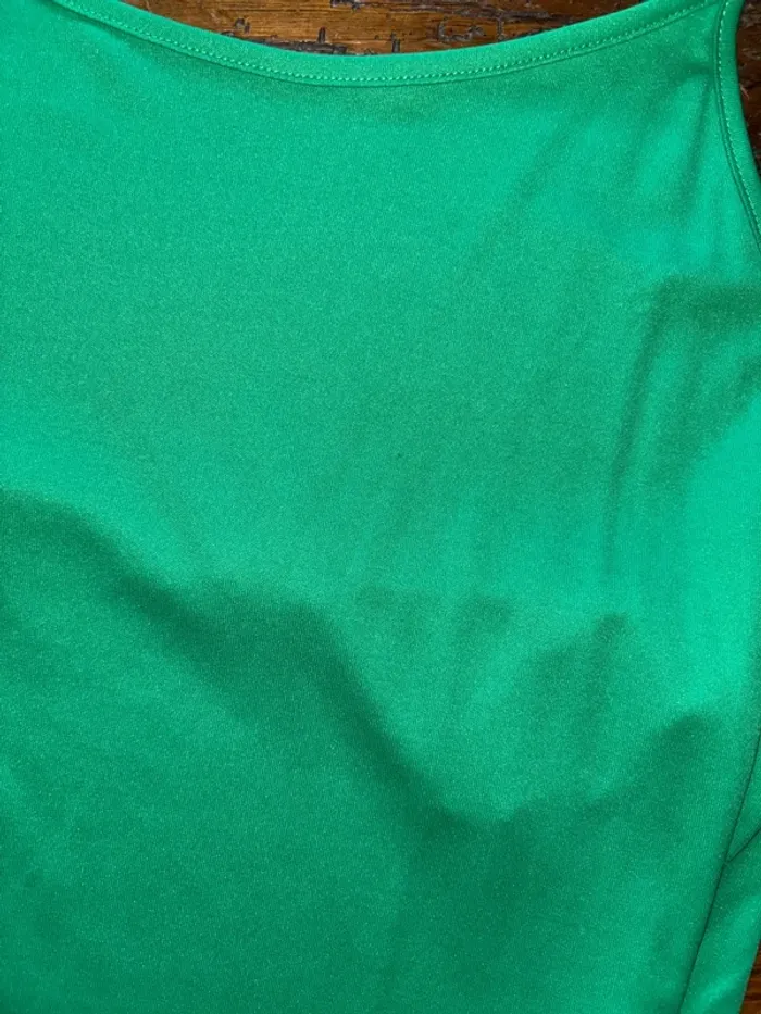 Robe 👗 bretelles t L verte fluide - photo numéro 6