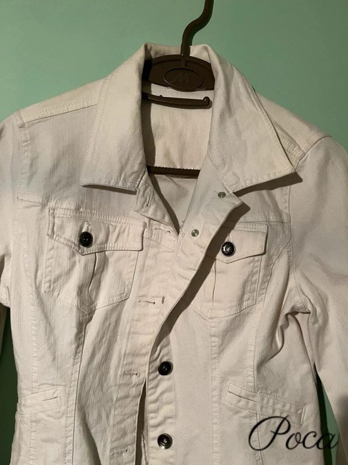 Veste en jean blanc OCCAZ Taille 36 / S - photo numéro 3