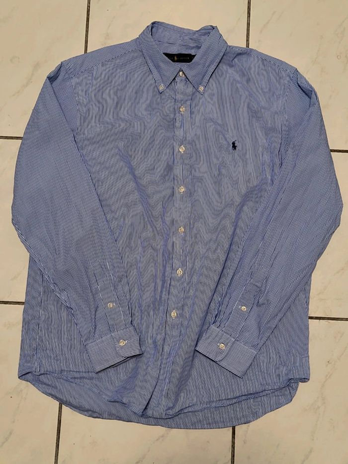 Chemise Ralph Lauren rayée bleue et blanche – Taille XL - photo numéro 4