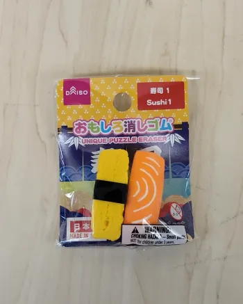 Gommes Daiso "Omoshiro keshigomu" : Sushi 1