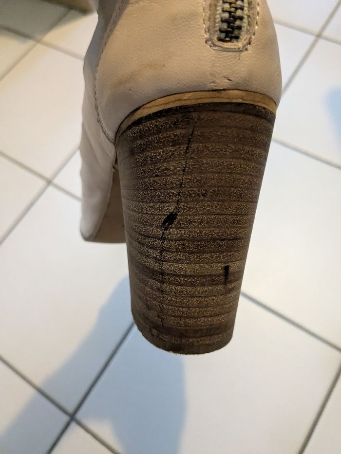 Sandales à talons épais en cuir italien - photo numéro 8