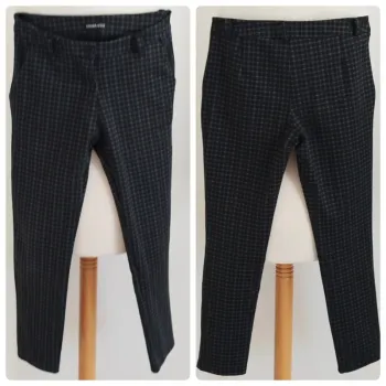 Pantalon noir à carreaux gris Italian Style taille 40
