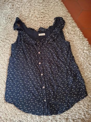 Magnifique top débardeur bleu marine femme taille s / m cache cache