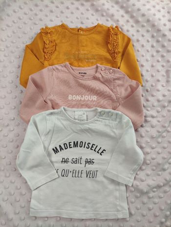 Lot de 3 sweatshirts manches longues Kiabi taille 6 mois 