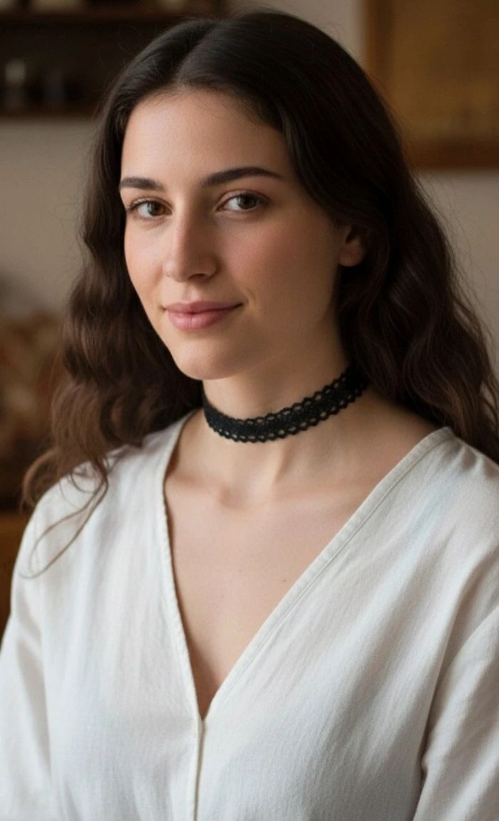 Collier ras de cou noir