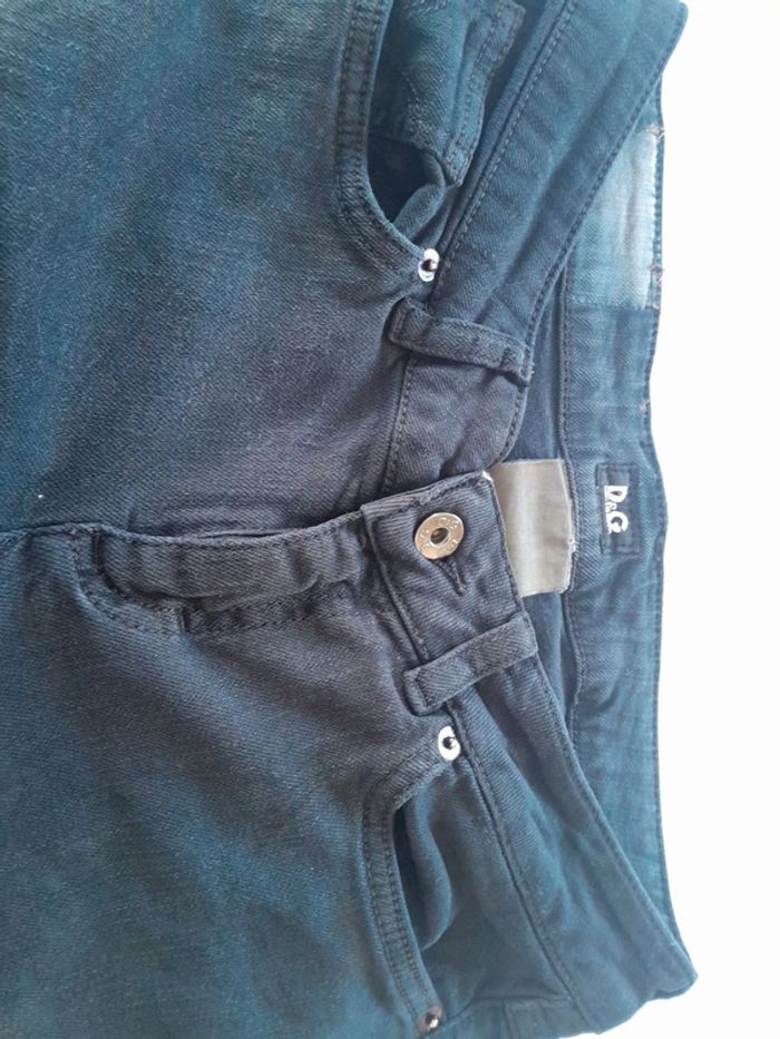 Jean slim taille basse Dolce&Gabbana reteinté en noir - photo numéro 7
