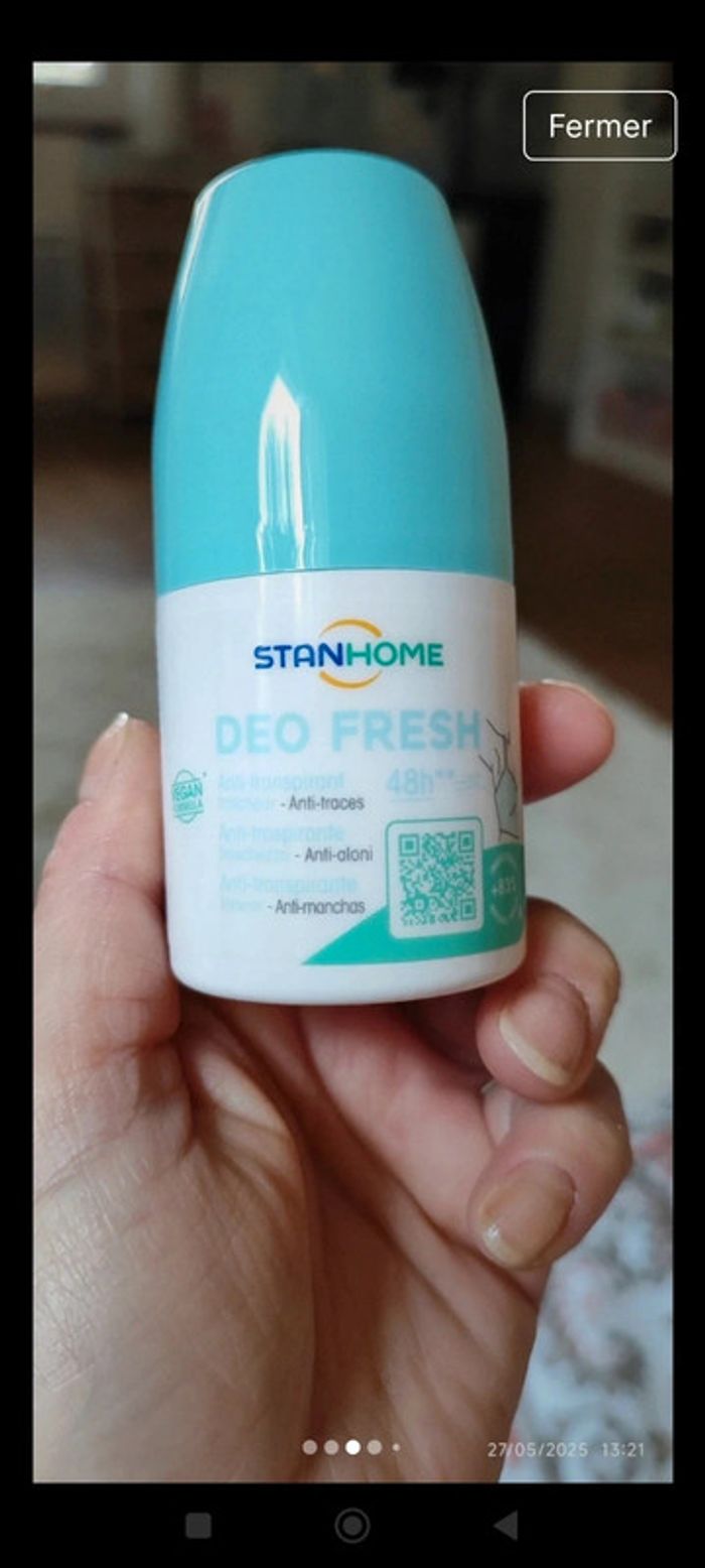 Stanhome Vegan Déodorant Fresh Anti-traces 48h 50 ml - photo numéro 2