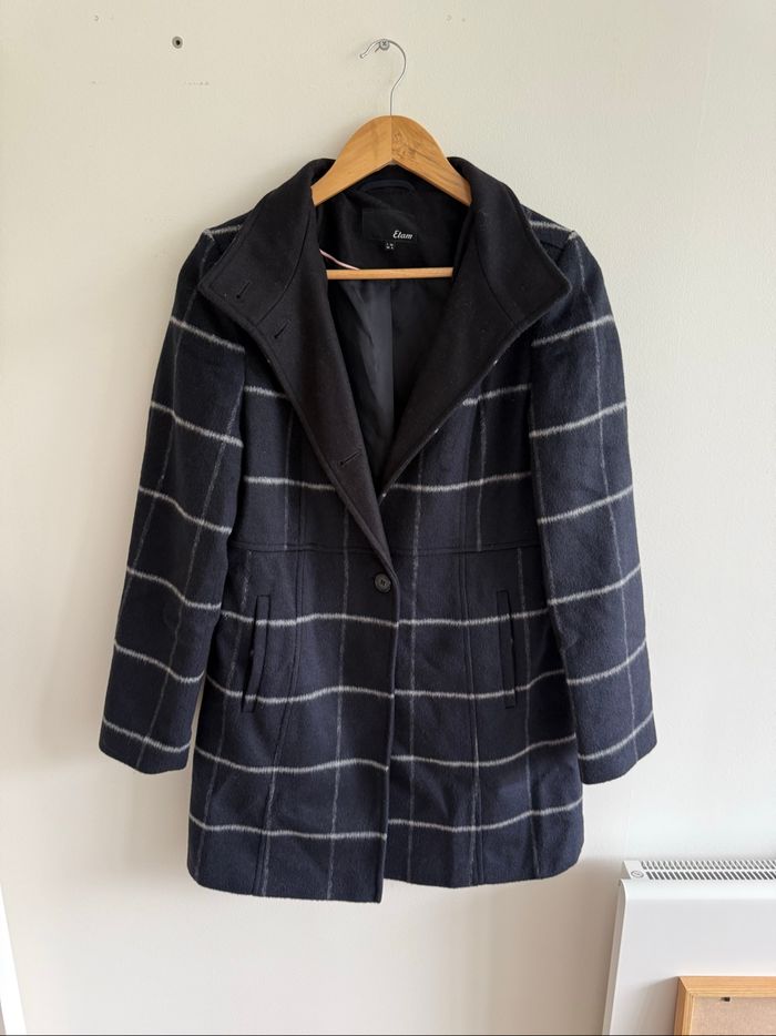 Manteau long épais bleu marine Etam taille 36 S - photo numéro 2