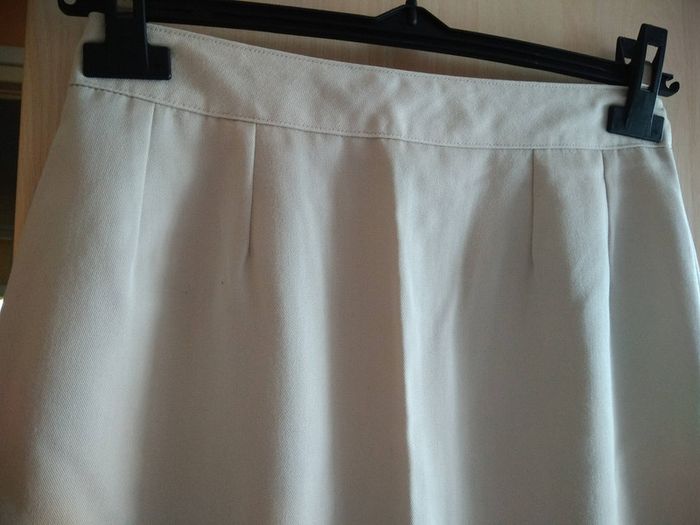 Jupe droite blanc cassé/crème - photo numéro 3