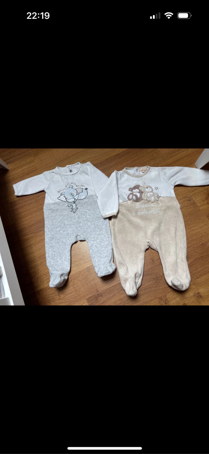 Lot de 2 pyjama une pièce bébé mixte gémo 3 mois