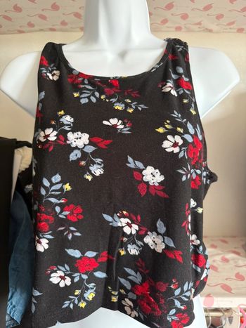 Croptop|noire|fleur