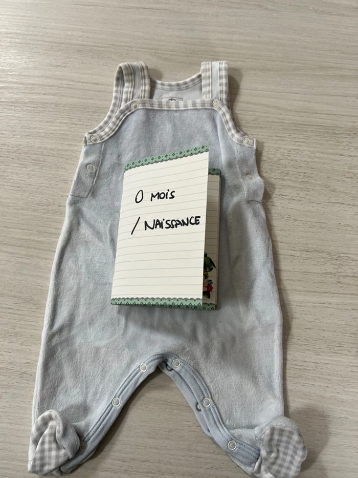 Salopette Petit Bateau + bodie blanc naissance