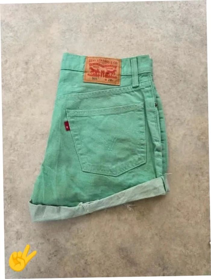 Short Levi's 501 W28 FR38 vert menthe Femme Women SHO167b