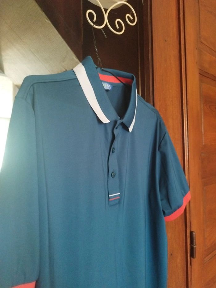 Polo t-shirt vert foncé unisexe origine Corée L/40 - photo numéro 5