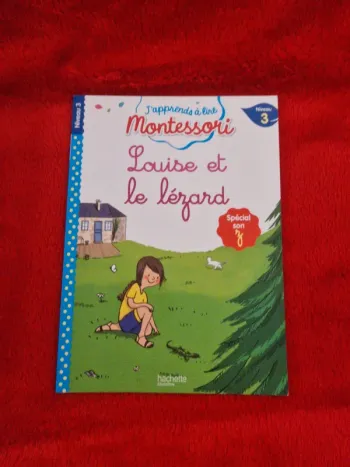 Livre j'apprends à lire montessori Louise et le lézard