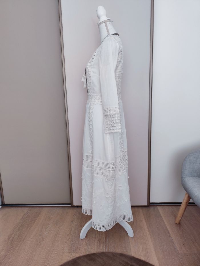 Robe longue the kooples taille S coton blanc et dentelle toutes saisons - photo numéro 5