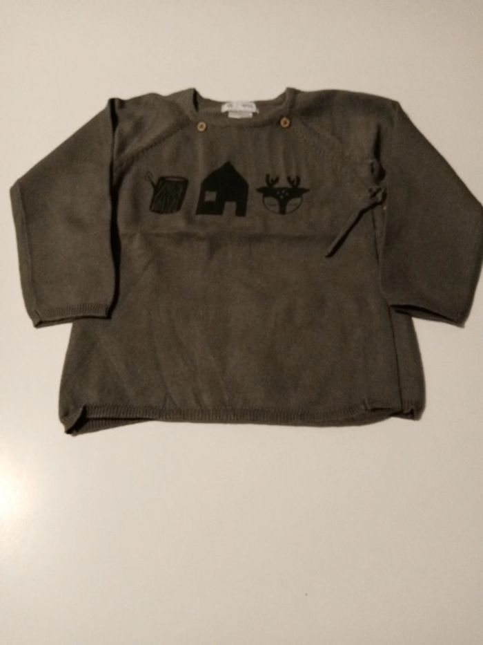Pull blouse gris T 2 ans