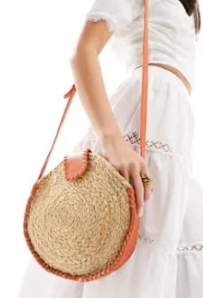 Sac bandouliere rond en paille Accessorize