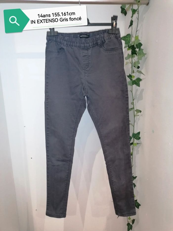 Jegging gris foncé 14ans 155.161cm