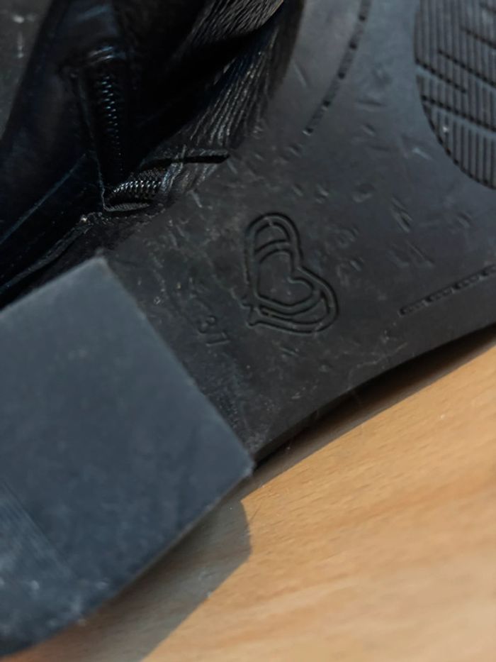 Bottines en cuir noir effet serpent Mamzelle - photo numéro 6