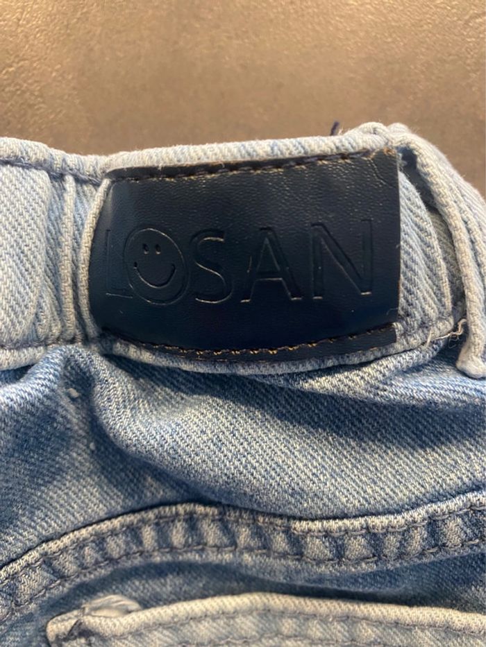 Short bermuda bleu denim « smiley » Losan taille 5 ans - photo numéro 3