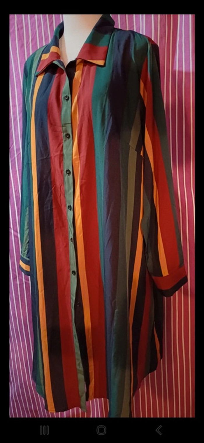 Robe chemise longue rayée - photo numéro 8
