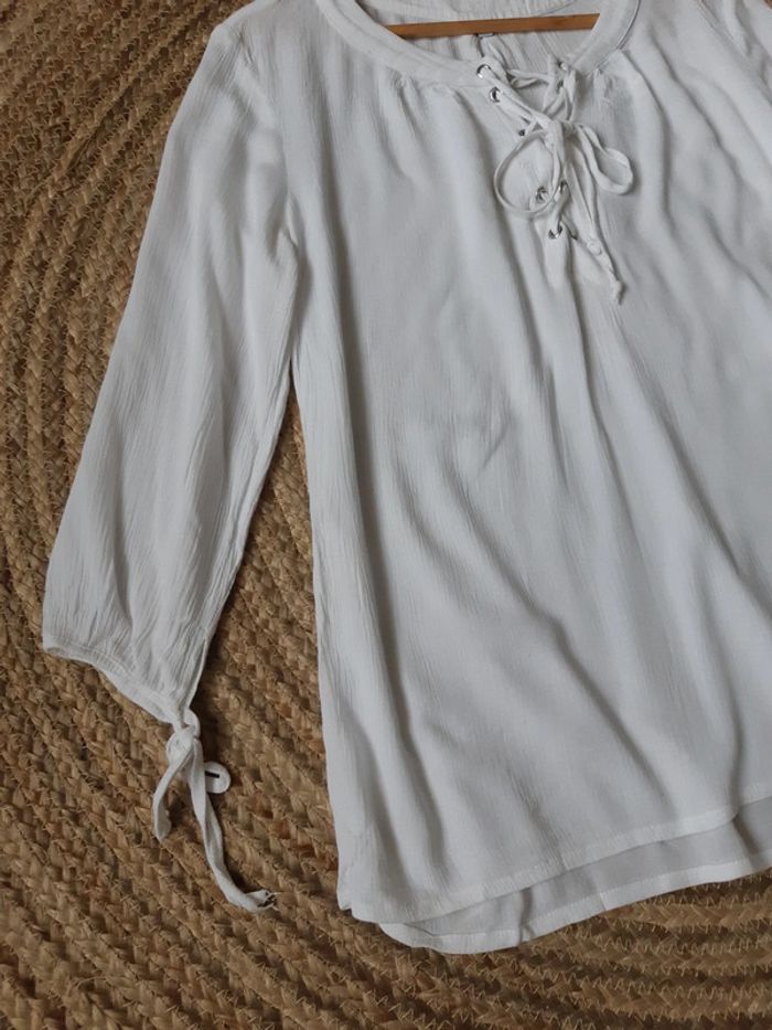Haut blanc manches 3/4 - photo numéro 2