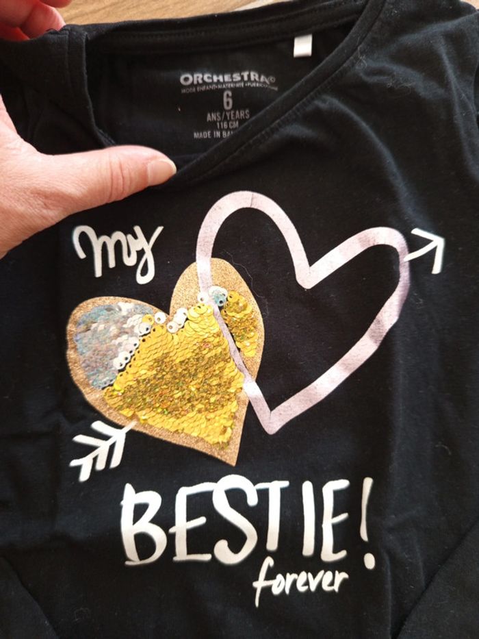 Ensemble jupe liberty noire et 2 tee shirt manches longues ( noir et bleu canard), 6 ans - photo numéro 6