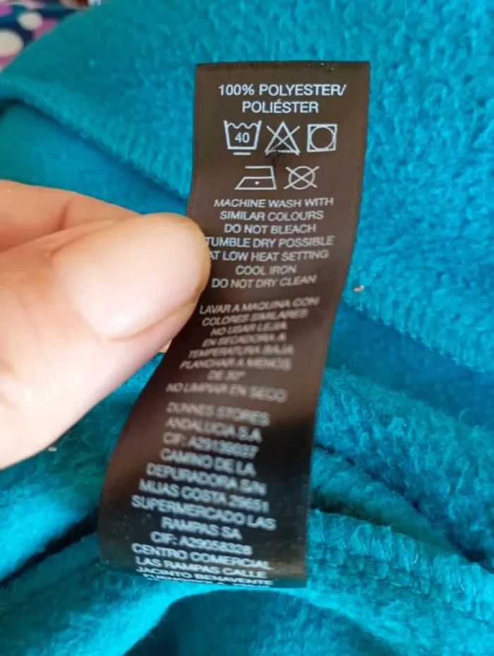 Veste polaire Dunnes, taille XS, de couleur bleu canard - photo numéro 5