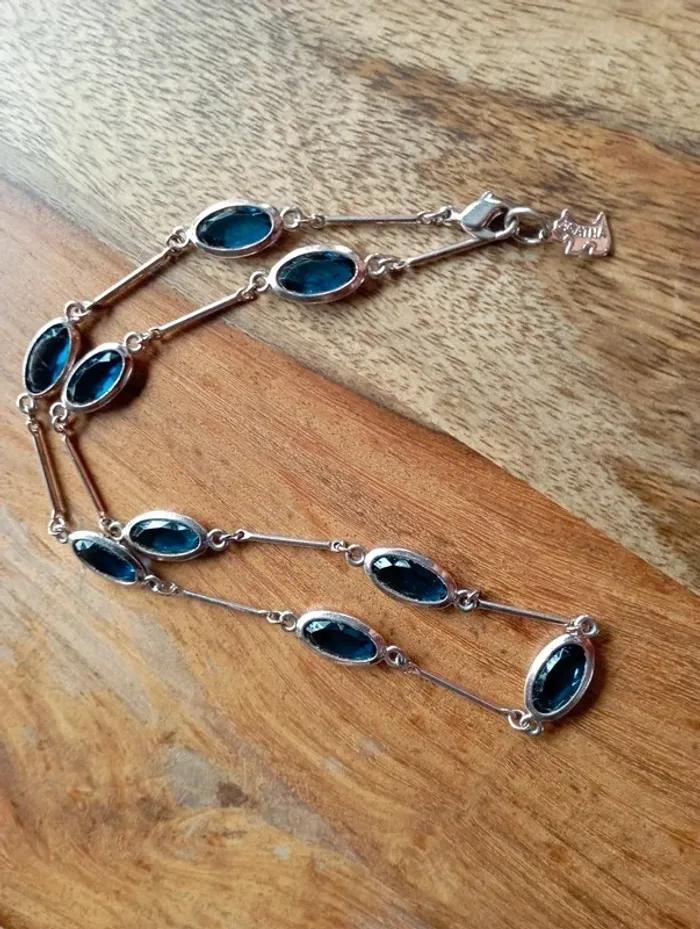 Collier argent vieilli Agatha