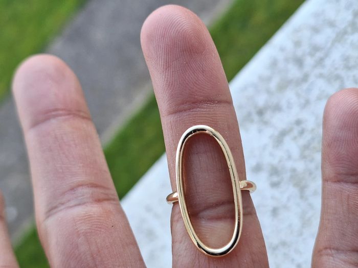 Bague ovale ouverte Doréé , avec un design simple et Minimaliste, Ajustable - photo numéro 5