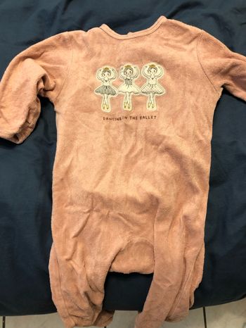 Pyjama velours rose pale Kiabi 18 mois