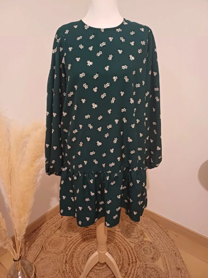 Robe verte foncée Fleurie Tiffosi taille L/XL 40/42 - photo numéro 2