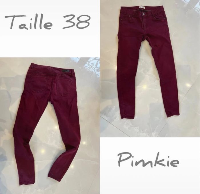 Jean pimkie taille 38 femme couleur framboise