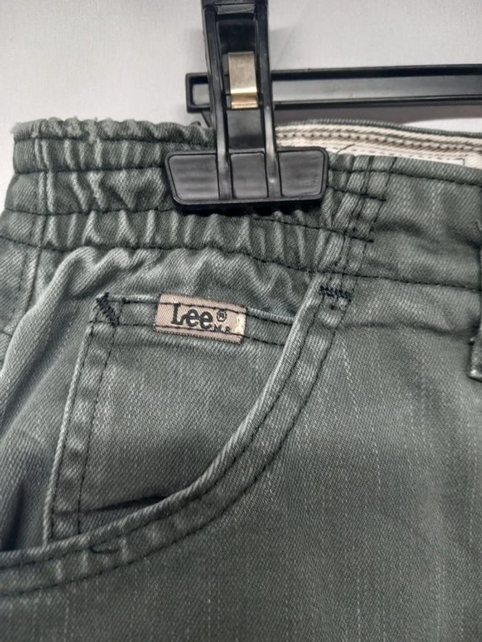 Jeans taille haute Lee Vert en coton - photo numéro 4