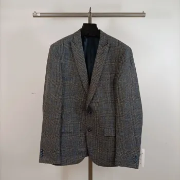 Veste à carreaux en lin Collection Premium - Taille 50 A490